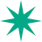 Green starburst icon with eight points.