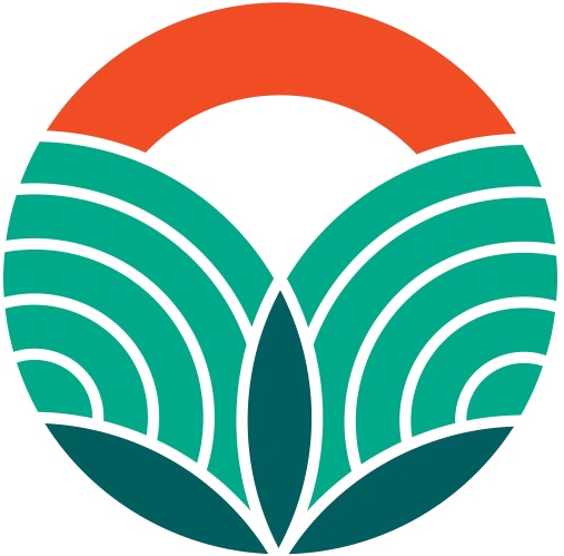 Logo featuring a stylized, green eight-pointed star with a symmetrical design on a white background.