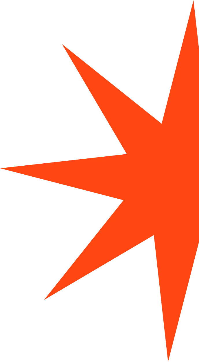 Bright red eight-pointed star icon on a transparent background.